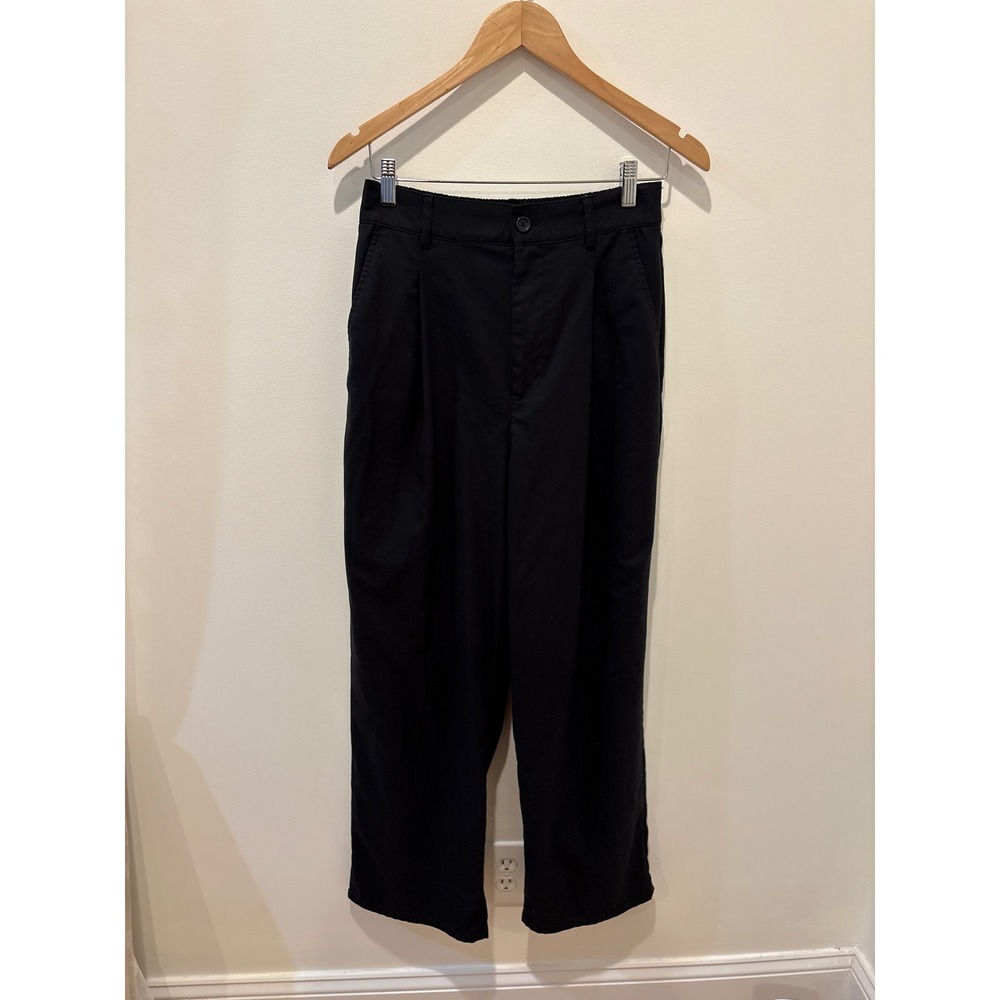Urban Outfitters Black Pleated‎ Wide Leg Trousers Pants Size M